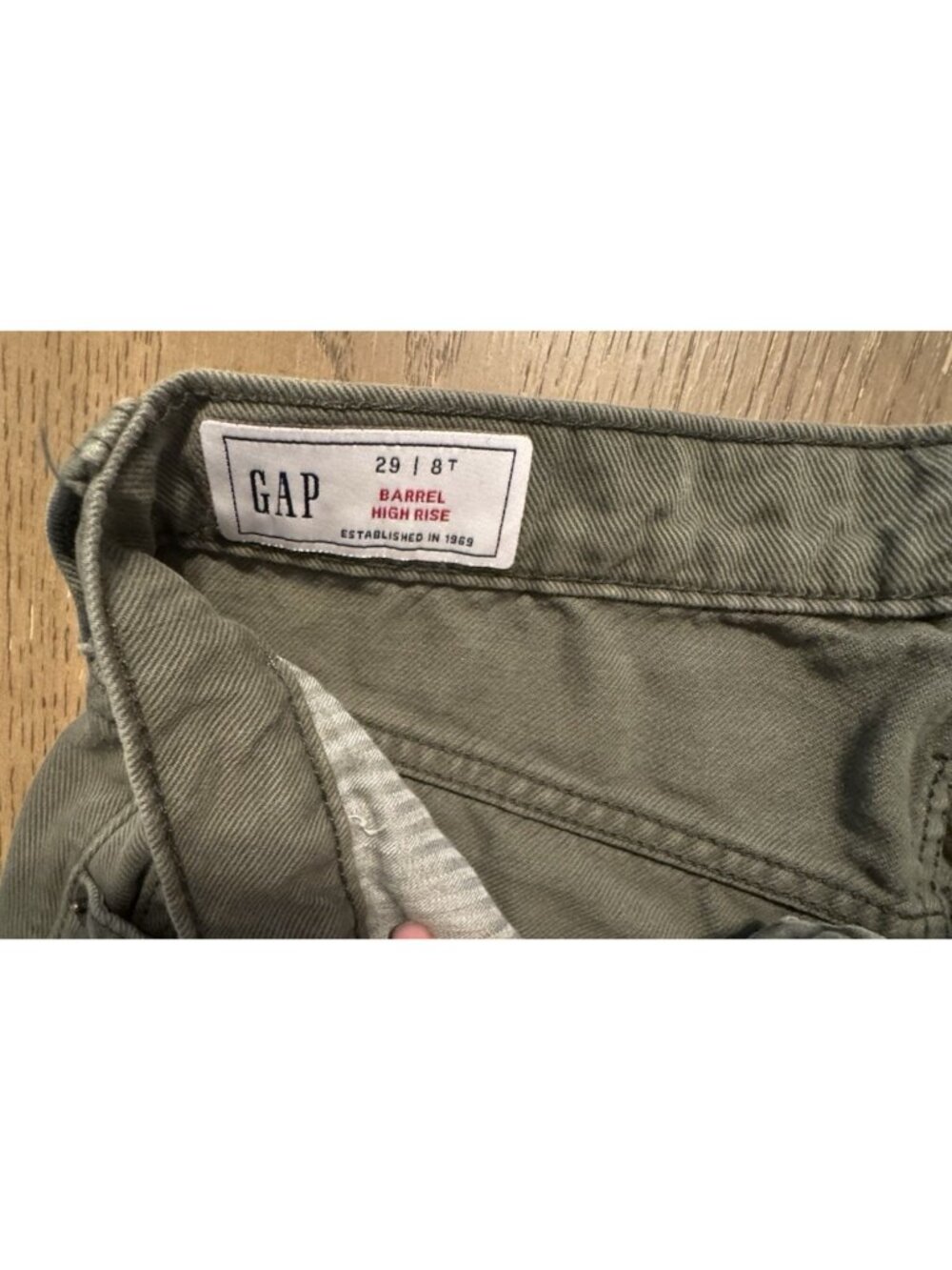Gap Women Olive Barrel High Rise 29/8 Tall Mesculen Green Jeans 739238 - Picture 9 of 12